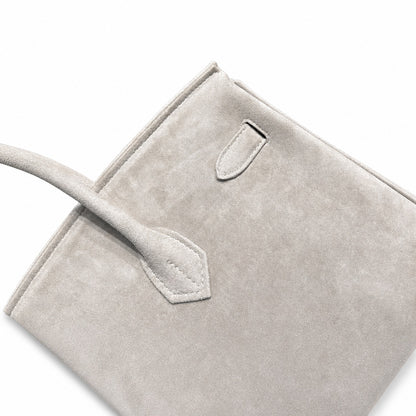 Birkin 35 Retourne in Etoupe Suede Grizzly (Gold Hardware)