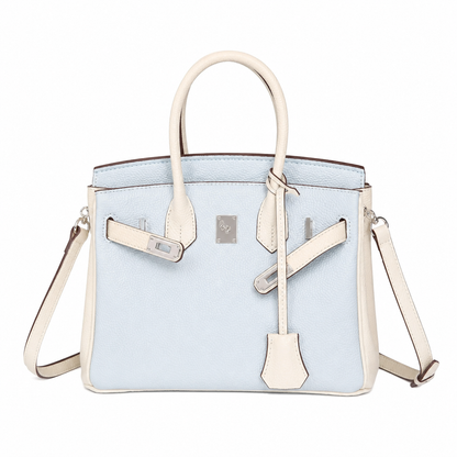 Birkin 25/30 Retourne Bi-Color in Bleu Brume and Craie Togo Leather (Palladium Hardware)