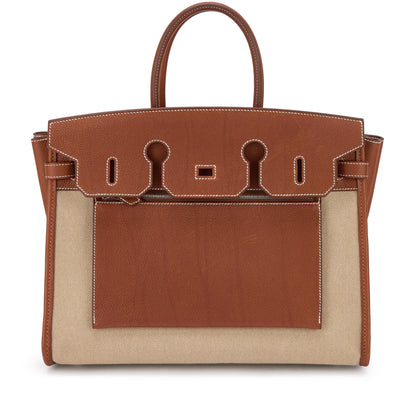 Birkin 35 L'Envers Edition Fauve Barenia Faubourg Palladium Hardware