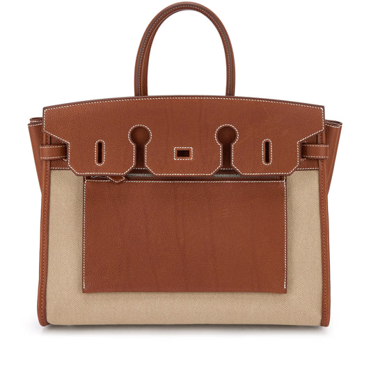Birkin 35 L'Envers Edition Fauve Barenia Faubourg Palladium Hardware