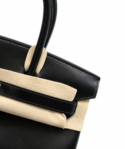 Birkin 30 Sellier in Noir Boxcalf Leather (Palladium Hardware)