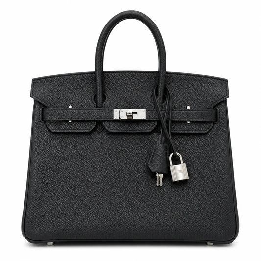 Birkin Retourne in Noir Togo Leather with Contrast Interior (Palladium Hardware)