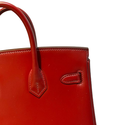 Birkin 25 Sellier in Rouge H Boxcalf Leather (Gold Hardware)