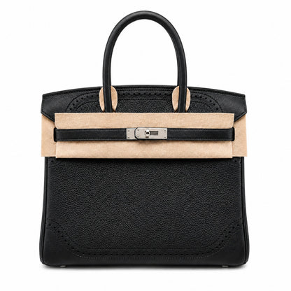 Birkin Ghillies 30 Total Black Leather Top-Handle Bag