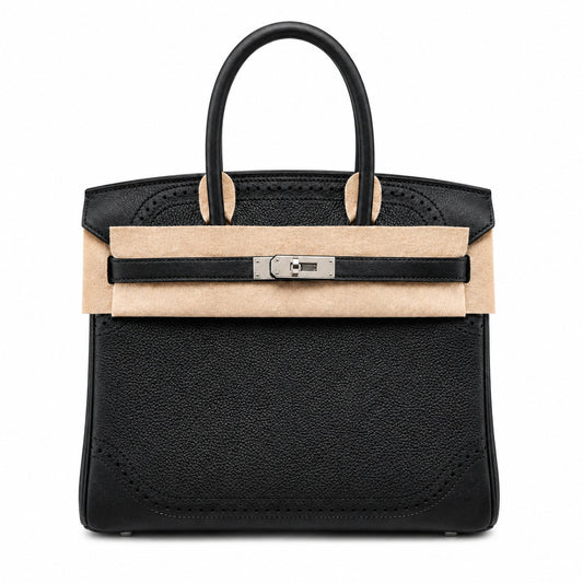 Birkin Ghillies 30 Total Black Leather Top-Handle Bag