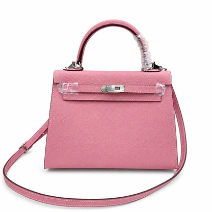 Kelly Sellier 25cm & 28cm Rose Confetti Epsom Leather Palladium Hardware Crossbody Handbag