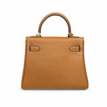 Kelly Sellier 20cm & 25cm & 28cm Gold Togo Leather Gold Hardware Women Handbag
