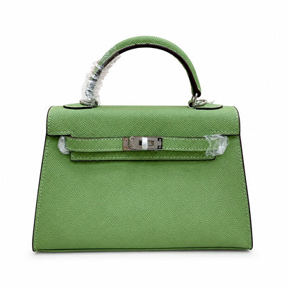 Mini Kelly II Sellier 19cm & 22cm Vert Pistache Epsom Leather Palladium Hardware Women Mini Handbag