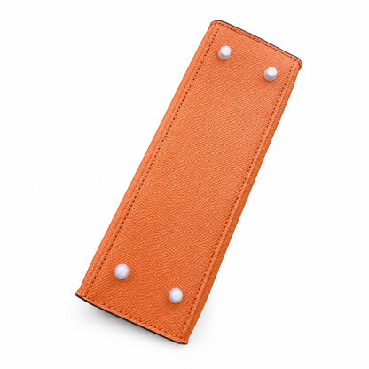 Mini Kelly II Sellier 19cm & 22cm Orange Epsom Leather Palladium Hardware Women Mini Handbag