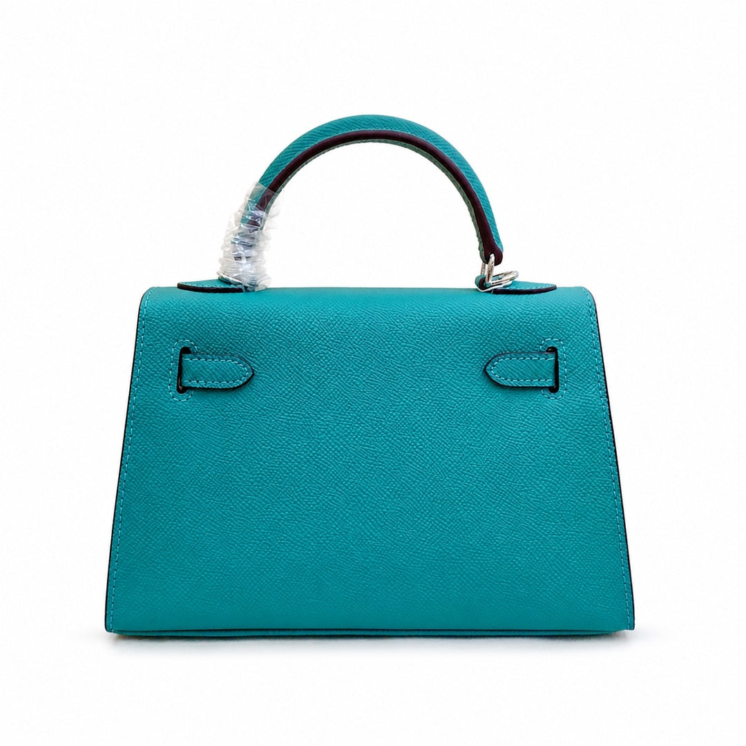 Mini Kelly II Sellier 19cm & 22cm Vert Jade Epsom Leather Palladium Hardware Women Mini Handbag
