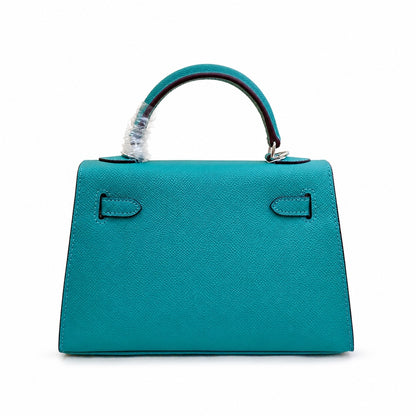 Mini Kelly II Sellier 19cm & 22cm Vert Jade Epsom Leather Palladium Hardware Women Mini Handbag