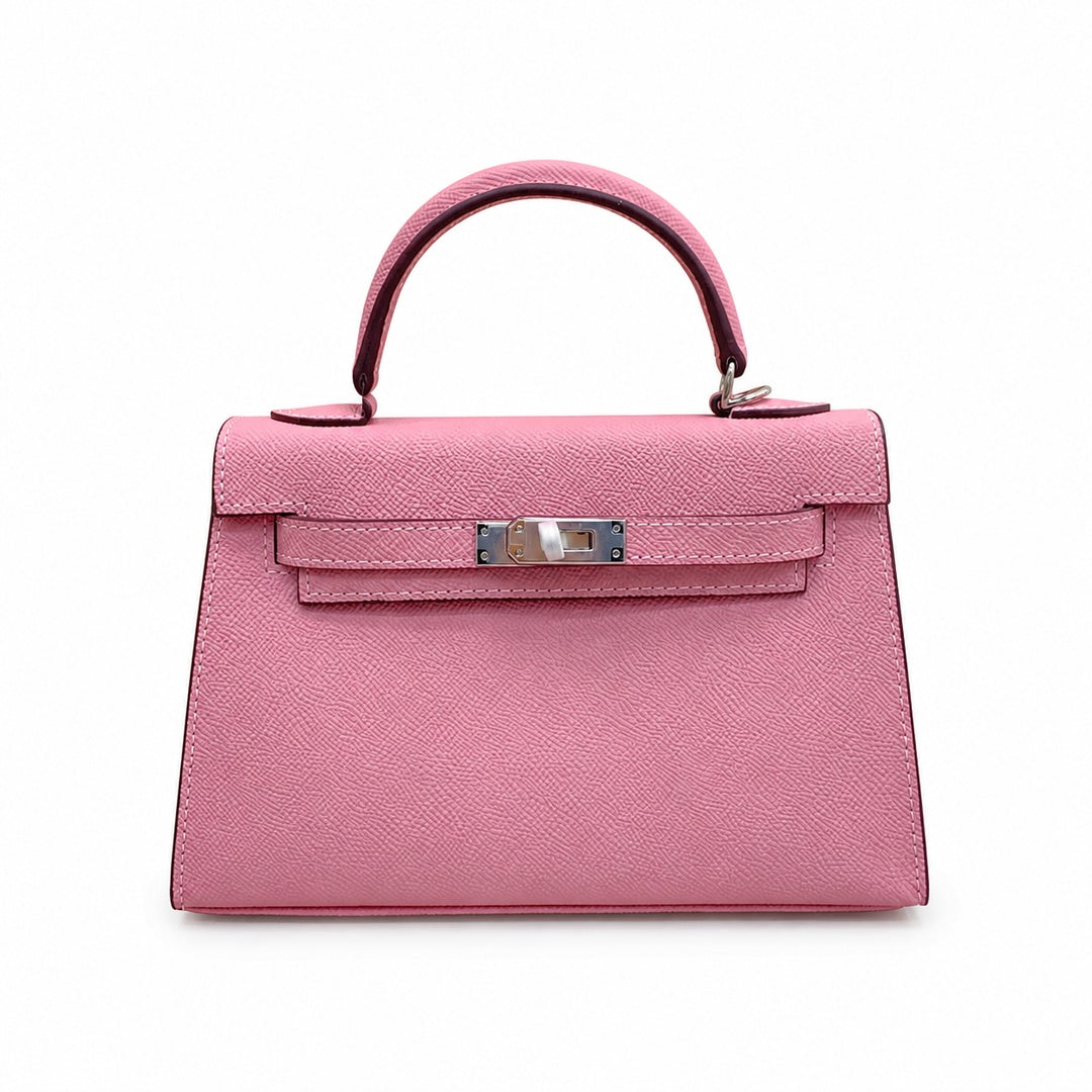 Mini Kelly II Sellier 19cm & 22cm Rose Confetti Epsom Leather Palladium Hardware Women Mini Handbag