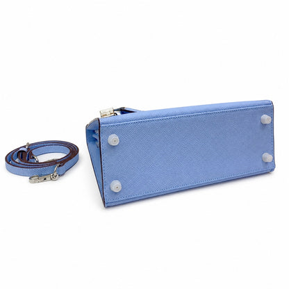 Kelly Sellier 25cm & 28cm Bleu Brume Epsom Leather Palladium Hardware Vintage Women Handbag