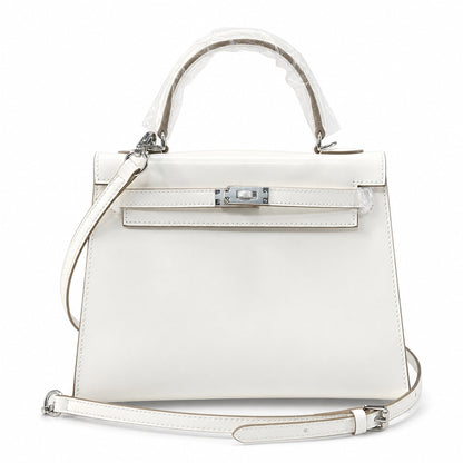 Kelly Sellier 19cm & 22cm & 25cm Craie Box Calf Leather Gold Hardware & Palladium Hardware Women Handbag
