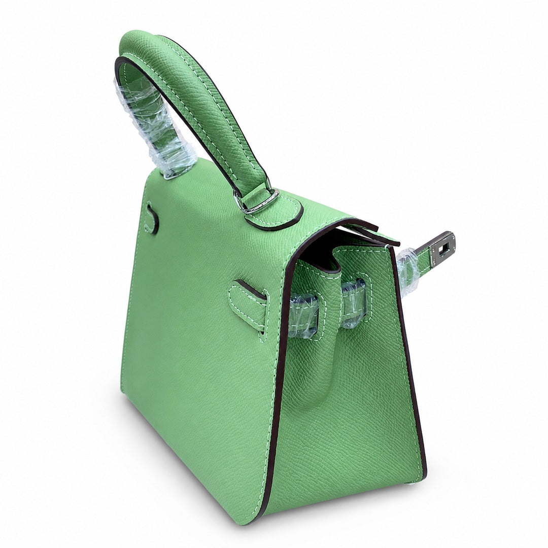 Kelly Sellier 25cm & 28cm Vert Pistache Epsom Leather Palladium Hardware Crossbody Handbag