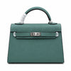 Mini Kelly II Sellier 19cm & 22cm Vert Cypress Epsom Leather Palladium Hardware Women Mini Handbag