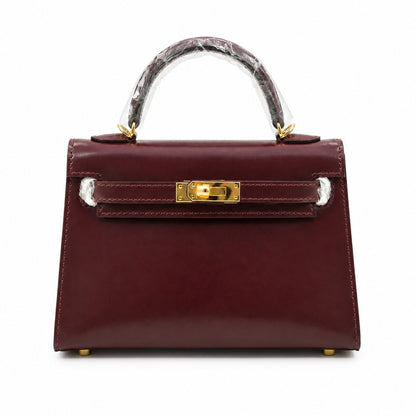 Kelly Sellier 19cm & 22cm & 25cm Rouge H Box Calf Leather Gold Hardware & Palladium Hardware Women Handbag