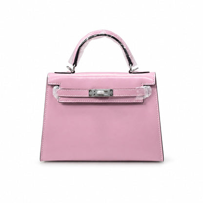 Kelly Sellier 19cm & 22cm & 25cm Rose Sakura Box Calf Leather Gold Hardware & Palladium Hardware Women Handbag