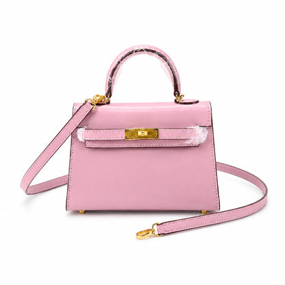 Kelly Sellier 19cm & 22cm & 25cm Rose Sakura Box Calf Leather Gold Hardware & Palladium Hardware Women Handbag