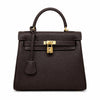 Kelly Sellier 20cm & 25cm & 28cm Marron Foncé Togo Leather Gold Hardware Women Handbag