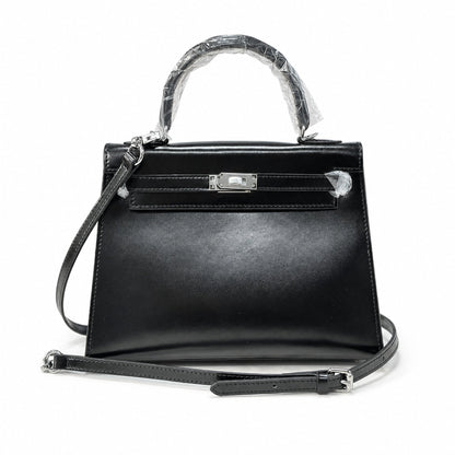 Kelly Sellier 19cm & 22cm & 25cm Noir Box Calf Leather Gold Hardware & Palladium Hardware Women Handbag