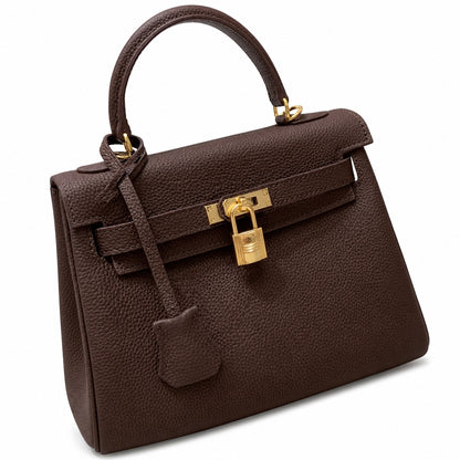 Kelly Sellier 20cm & 25cm & 28cm Havane Togo Leather Gold Hardware Women Handbag
