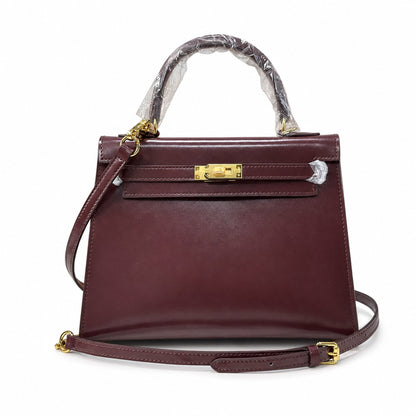 Kelly Sellier 19cm & 22cm & 25cm Rouge H Box Calf Leather Gold Hardware & Palladium Hardware Women Handbag