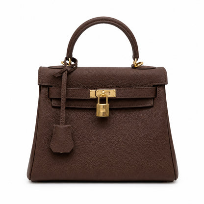 Kelly Sellier 20cm & 25cm & 28cm Havane Togo Leather Gold Hardware Women Handbag