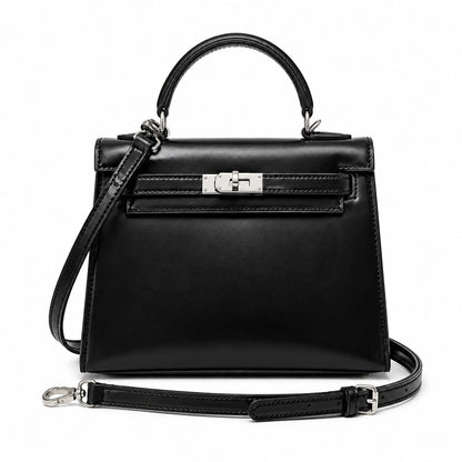 Kelly Sellier 19cm & 22cm & 25cm Noir Box Calf Leather Gold Hardware & Palladium Hardware Women Handbag