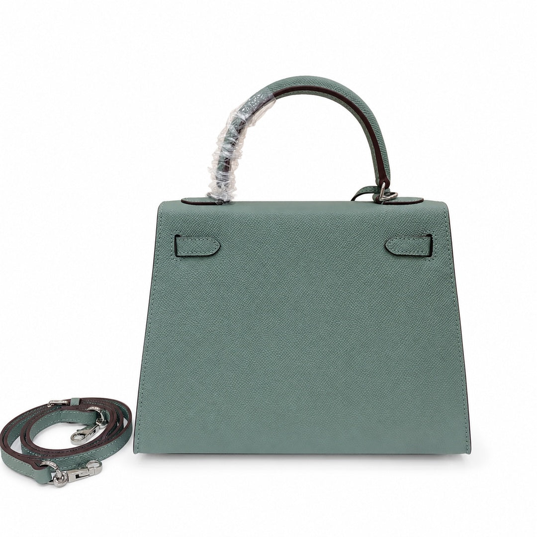 Kelly Sellier 25cm & 28cm Vert Cypress Epsom Leather Palladium Hardware Commute Shoulder Handbag