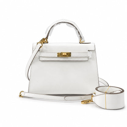 Kelly Sellier 19cm & 22cm & 25cm Craie Box Calf Leather Gold Hardware & Palladium Hardware Women Handbag