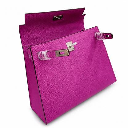Kelly Sellier 25cm & 28cm Rose Pourpre Epsom Leather Gold Hardware & Palladium Hardware Women Handbag