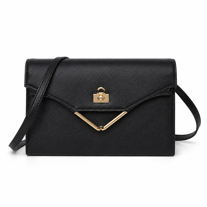 Kelly Elan 25 Underarm Baguette Bag, Genuine Top Layer Cowhide with Glossy Goat Grain, Gold Hardware Black Shoulder Handbag, Spacious Capacity Casual Versatile Daily Purse Size 25×6.5×15cm