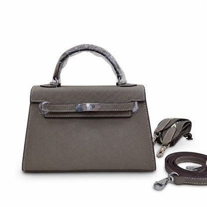 Mini Kelly II Sellier 19cm & 22cm Gris Asphalte Epsom Leather Palladium Hardware Women Mini Handbag