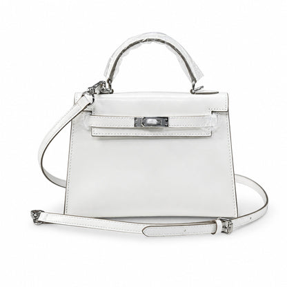 Kelly Sellier 19cm & 22cm & 25cm Craie Box Calf Leather Gold Hardware & Palladium Hardware Women Handbag