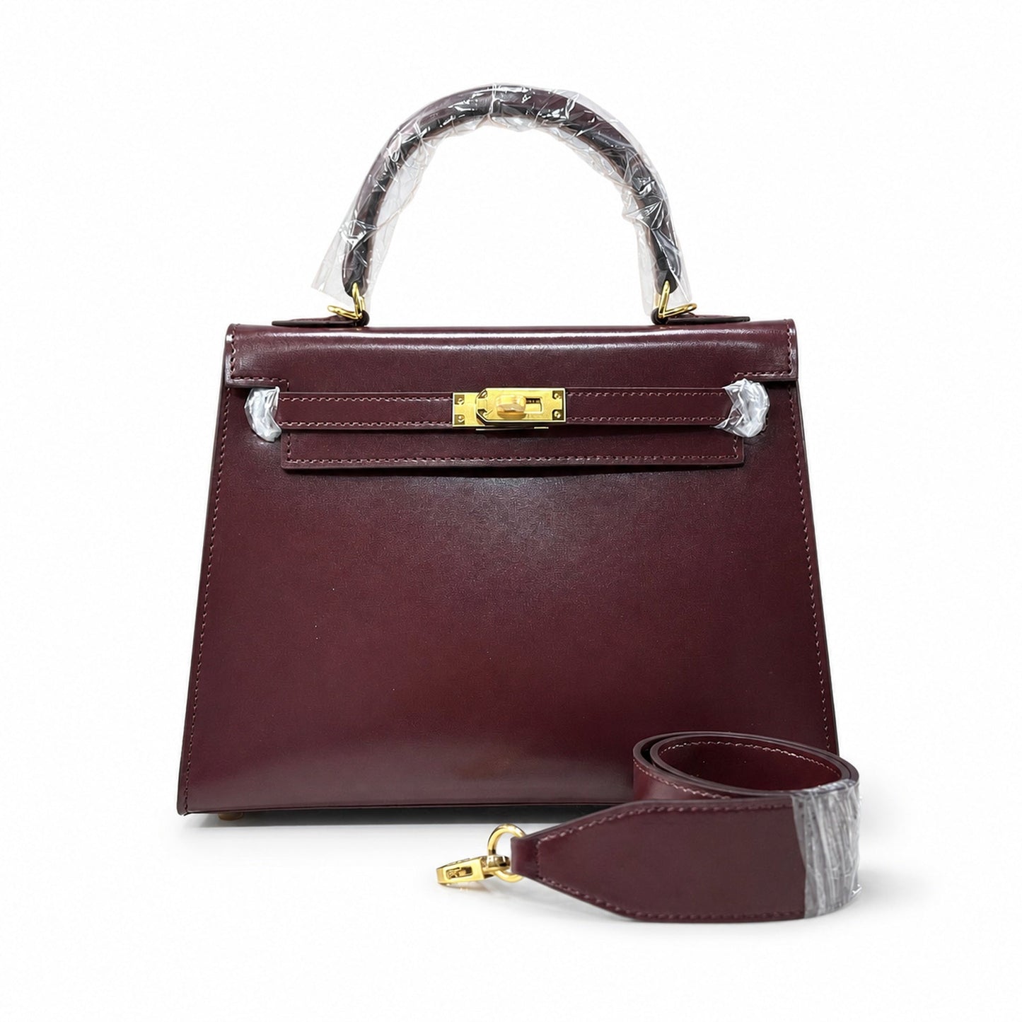 Kelly Sellier 19cm & 22cm & 25cm Rouge H Box Calf Leather Gold Hardware & Palladium Hardware Women Handbag