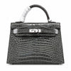 Kelly Sellier 22 Étoupe Shiny Alligator Silver Hardware
