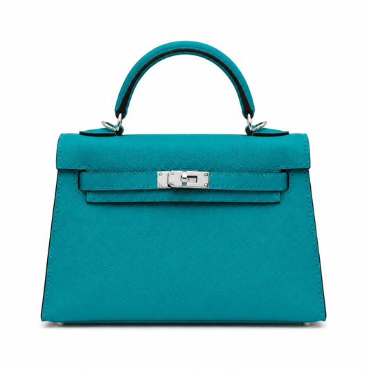 Mini Kelly II Sellier 19cm & 22cm Vert Jade Epsom Leather Palladium Hardware Women Mini Handbag