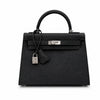 Kelly Sellier 25cm & 28cm Noir Epsom Leather Palladium Hardware Women Luxury Handbag