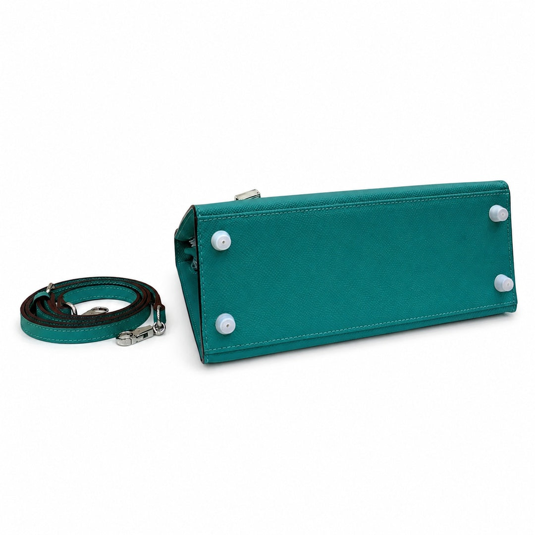 Kelly Sellier 25cm & 28cm Vert Jade Epsom Leather Palladium Hardware Daily Designer Handba