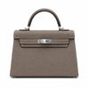 Mini Kelly II Sellier 19cm & 22cm Gris Asphalte Epsom Leather Palladium Hardware Women Mini Handbag