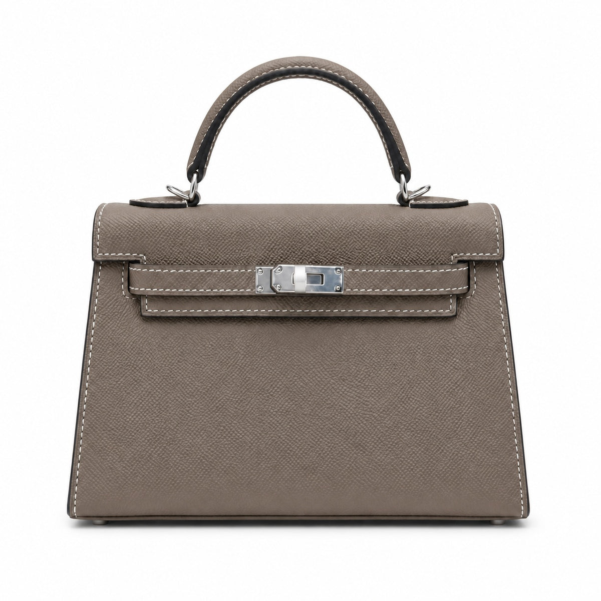 Mini Kelly II Sellier 19cm & 22cm Gris Asphalte Epsom Leather Palladium Hardware Women Mini Handbag