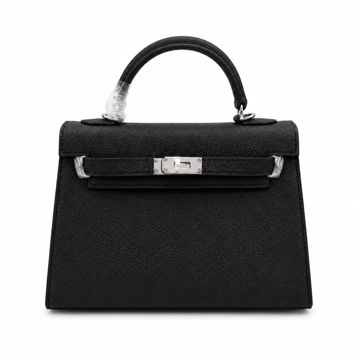 Mini Kelly II Sellier 19cm & 22cm Noir Epsom Leather Palladium Hardware Women Mini Handbag