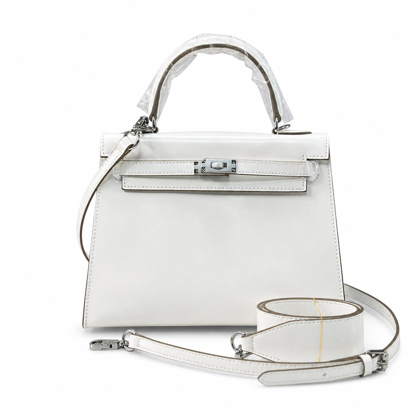 Kelly Sellier 19cm & 22cm & 25cm Craie Box Calf Leather Gold Hardware & Palladium Hardware Women Handbag