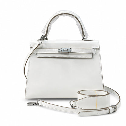 Kelly Sellier 19cm & 22cm & 25cm Craie Box Calf Leather Gold Hardware & Palladium Hardware Women Handbag