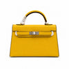 Mini Kelly II Sellier 19cm & 22cm Jaune Ambre Epsom Leather Palladium Hardware Women Mini Handbag
