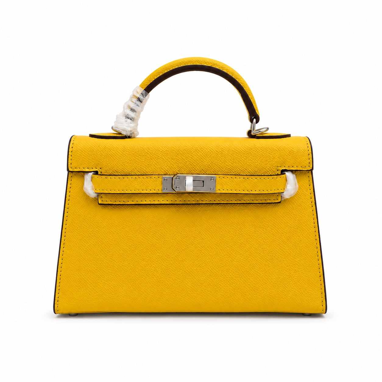 Mini Kelly II Sellier 19cm & 22cm Jaune Ambre Epsom Leather Palladium Hardware Women Mini Handbag