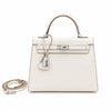 Kelly Sellier 25cm & 28cm Craie Epsom Leather Palladium Hardware Women Luxury Handbag