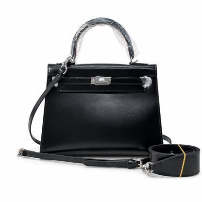 Kelly Sellier 19cm & 22cm & 25cm Noir Box Calf Leather Gold Hardware & Palladium Hardware Women Handbag