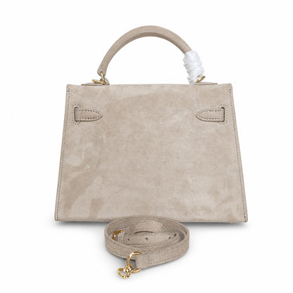 Mini Kelly Sellier 22cm Trench Suede Leather Gold Hardware Women Mini Handbag